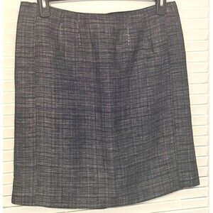 Banana Republic Linen Blend Tweed Pencil Skirt Size 12 Gray Lined Career Office